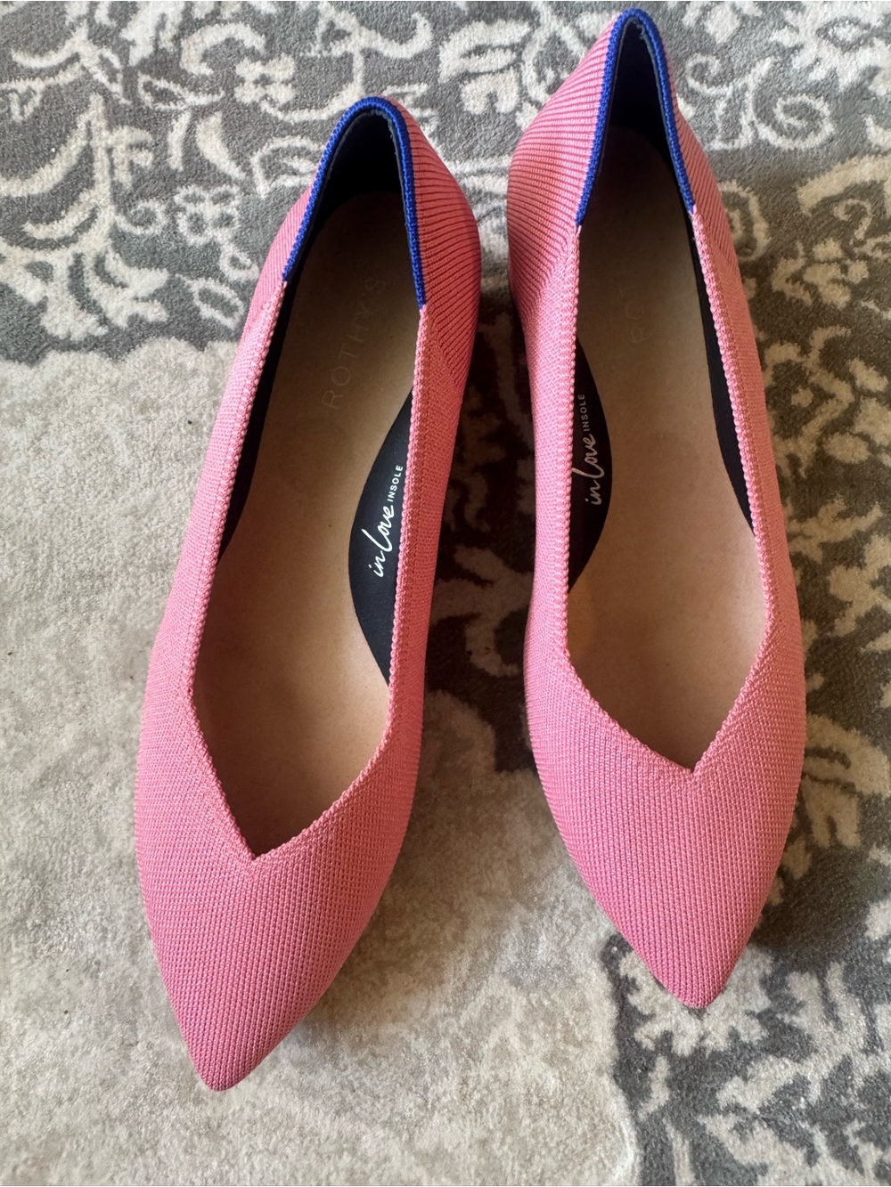 Rothy’s Women’s The High Point In Love Insole In Tulip Pink Preppy Size 10.5